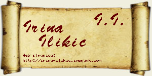 Irina Ilikić vizit kartica
